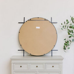 Melody Maison Large Round Black Wall Mirror 97Cm X 97Cm - thumbnail 5