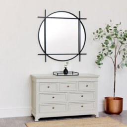 Melody Maison Large Round Black Wall Mirror 97Cm X 97Cm - thumbnail 3