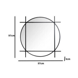 Melody Maison Large Round Black Wall Mirror 97Cm X 97Cm - thumbnail 8