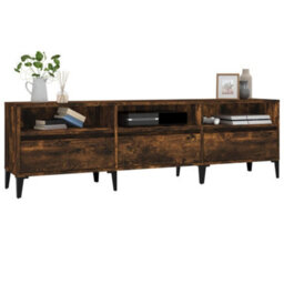 Berkfield Classic Tv Cabinet Smoked Oak 150X30X44.5 Cm Engineered Wood - thumbnail 4