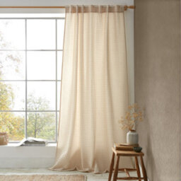 Pineapple Elephant Muscat Waffle 140X183Cm Slot Top Voile Curtain Panel Natural - thumbnail 1