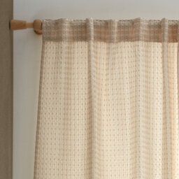 Pineapple Elephant Muscat Waffle 140X183Cm Slot Top Voile Curtain Panel Natural - thumbnail 2