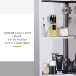 Homcom Wall Mounted Bathroom Mirror Glass Storage Cabinet Stainless Steel - thumbnail 7