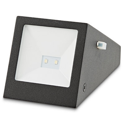 GoodHome Plevna Matt Black Solar-Powered Ice White Led Square Deck Light - image 1