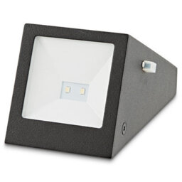 GoodHome Plevna Matt Black Solar-Powered Ice White Led Square Deck Light