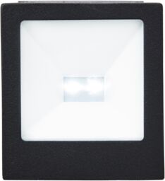 GoodHome Plevna Matt Black Solar-Powered Ice White Led Square Deck Light - thumbnail 4