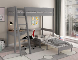 Estella Grey - High With Sofabed Silver Foam Set - thumbnail 3