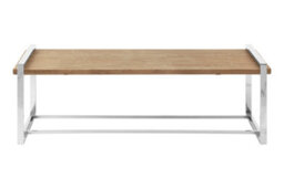 Orsina Coffee Table, Wooden Surface Display Table, Stainless Steel Decorative Coffee Table For Bedroom - thumbnail 4