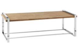 Orsina Coffee Table, Wooden Surface Display Table, Stainless Steel Decorative Coffee Table For Bedroom - thumbnail 2