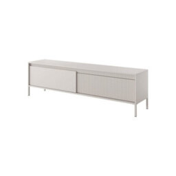 Arte Senne Modern Large Tv Cabinet (H)530mm (W)1870mm (D)400mm - Beige Matt With Trendy Fluted Fronts - thumbnail 2
