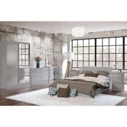 Birlea Lynx 3 Door 2 Drawer Wardrobe With Mirror Grey - thumbnail 4