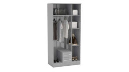 Birlea Lynx 3 Door 2 Drawer Wardrobe With Mirror Grey - thumbnail 3