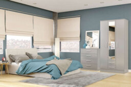 Birlea Lynx 3 Door 2 Drawer Wardrobe With Mirror Grey - thumbnail 6