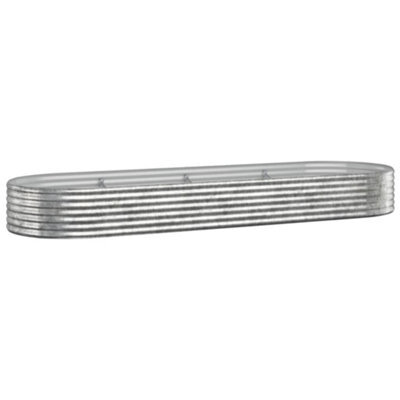 Berkfield Durable Garden Planter Powder-Coated Steel 322X100X36 Cm Silver - image 1
