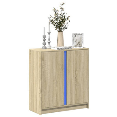 Berkfield Sideboard With Led Sonoma Oak 77X34X85 Cm Engineered Wood - image 1