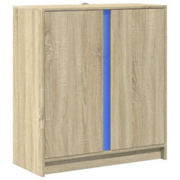 Berkfield Sideboard With Led Sonoma Oak 77X34X85 Cm Engineered Wood - thumbnail 3