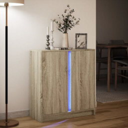 Berkfield Sideboard With Led Sonoma Oak 77X34X85 Cm Engineered Wood - thumbnail 5