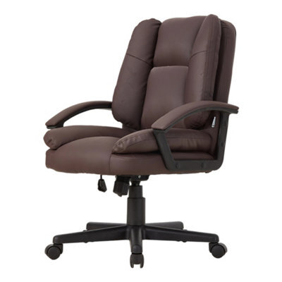 Living And Home Swivel & Height Brown Adjustable Office Chair With High Back - image 1