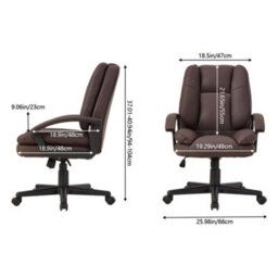 Living And Home Swivel & Height Brown Adjustable Office Chair With High Back - thumbnail 5