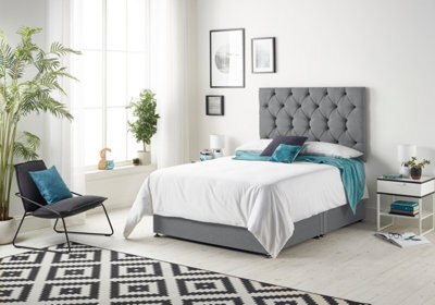 Somnior Beds Somnior Premier Plush Charcoal 4Ft6 Memory Foam Divan Bed With 4 Drawers, Mattress & Headboard - Double - image 1