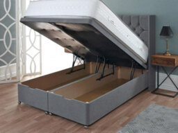 Divan Base Direct Celestia Contemporary Button Backed Fabric Bed Base Only 4Ft6 Double- Verlour Sky Blue - thumbnail 3