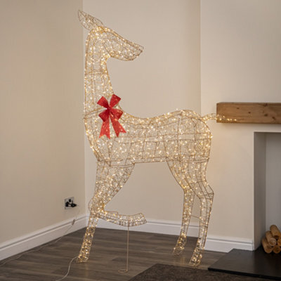 Samuel Alexander 1.75M Light Up Gold Twist Christmas Reindeer 880 Warm White Leds - image 1