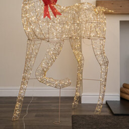 Samuel Alexander 1.75M Light Up Gold Twist Christmas Reindeer 880 Warm White Leds - thumbnail 8