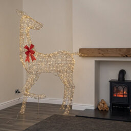 Samuel Alexander 1.75M Light Up Gold Twist Christmas Reindeer 880 Warm White Leds - thumbnail 2