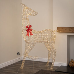 Samuel Alexander 1.75M Light Up Gold Twist Christmas Reindeer 880 Warm White Leds - thumbnail 1