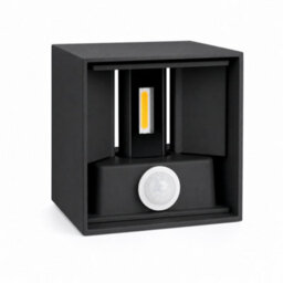 Modern Outdoor Led Wall Light With Pir Motion Sensor - 10W Up Down Black - thumbnail 2