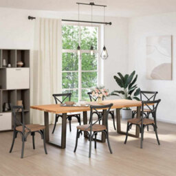 Berkfield Modern Dining Table Legs V-Shape 3 Pcs Natural Steel 80X(72-73.3) Cm Steel