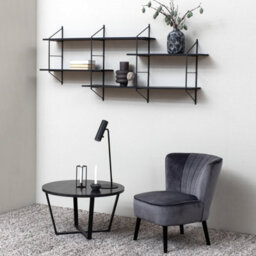 Furniture To Go Amble Round Coffee Table With Black Marble Melamine Top & Black Legs - thumbnail 3
