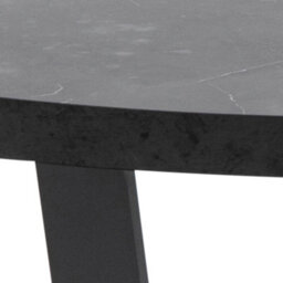 Furniture To Go Amble Round Coffee Table With Black Marble Melamine Top & Black Legs - thumbnail 7