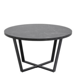 Furniture To Go Amble Round Coffee Table With Black Marble Melamine Top & Black Legs - thumbnail 2