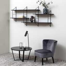 Furniture To Go Amble Round Coffee Table With Black Marble Melamine Top & Black Legs - thumbnail 4