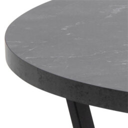 Furniture To Go Amble Round Coffee Table With Black Marble Melamine Top & Black Legs - thumbnail 5
