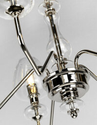 Elegant 5 Bulb Chandelier With Polished Nickel Finish And Clear Glass Shades - thumbnail 2