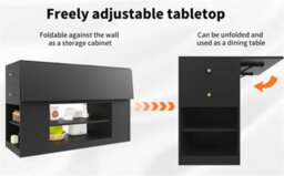 Abrihome Modern Kitchen Island, Sideboard, Kitchen Cabinet With Drawers And Shelves, Sideboard For Kitchen & Dining Room, Black - thumbnail 6