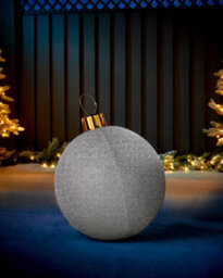 WeRChristmas Inflatable Tinsel Christmas Bauble, Silver, 45 Cm - thumbnail 2
