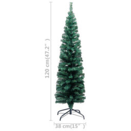 Berkfield Slim Artificial Christmas Tree With Stand Green 120 Cm Pvc - thumbnail 6