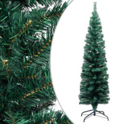 Berkfield Slim Artificial Christmas Tree With Stand Green 120 Cm Pvc - thumbnail 1