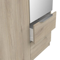 FurniComp LTD Furnicomp Chicago 3 Door 2 Drawer Oak Effect 120Cm Mirrored Triple Wardrobe - thumbnail 4