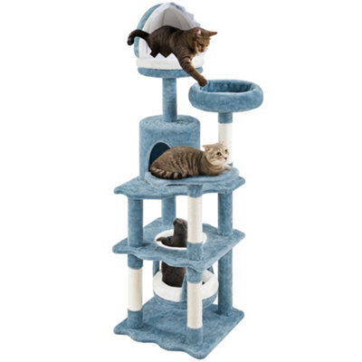 Yaheetech Blue 155Cm Ocean-Themed Cat Tower With Perches, Hammock - image 1
