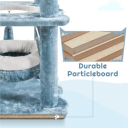 Yaheetech Blue 155Cm Ocean-Themed Cat Tower With Perches, Hammock - thumbnail 9