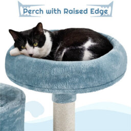 Yaheetech Blue 155Cm Ocean-Themed Cat Tower With Perches, Hammock - thumbnail 5