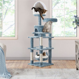 Yaheetech Blue 155Cm Ocean-Themed Cat Tower With Perches, Hammock - thumbnail 2
