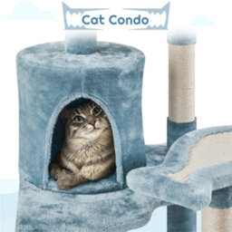 Yaheetech Blue 155Cm Ocean-Themed Cat Tower With Perches, Hammock - thumbnail 7