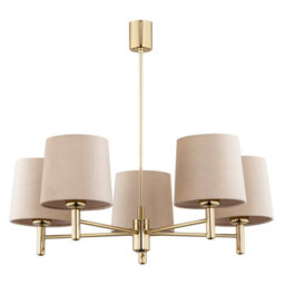 Luminosa Lighting Luminosa Ponte Plus Multi Arm Pendant Ceiling 5 Light Beige, Dark Brass Steel - thumbnail 3