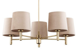 Luminosa Lighting Luminosa Ponte Plus Multi Arm Pendant Ceiling 5 Light Beige, Dark Brass Steel - thumbnail 2