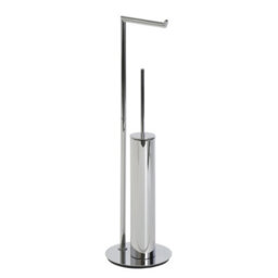 Showerdrape Belgravia Chrome Freestanding Toilet Roll Holder & Toilet Brush Combo - thumbnail 3